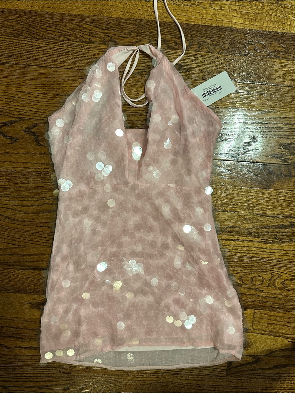 Beginning Boutique Pink Halter Sequin Kids One-Piece